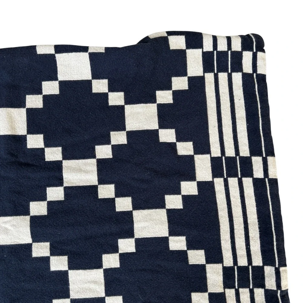 Schoolhouse Pillow Sham Winter + Summer Cotton Pillow Sham in Winter Summer Navy